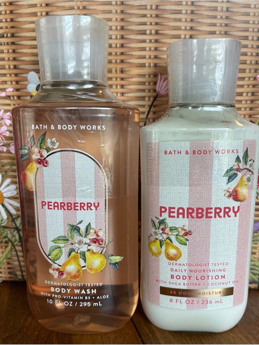 Bath & Body Works Set Pearberry Body Wash & Lotion - Sealed New
